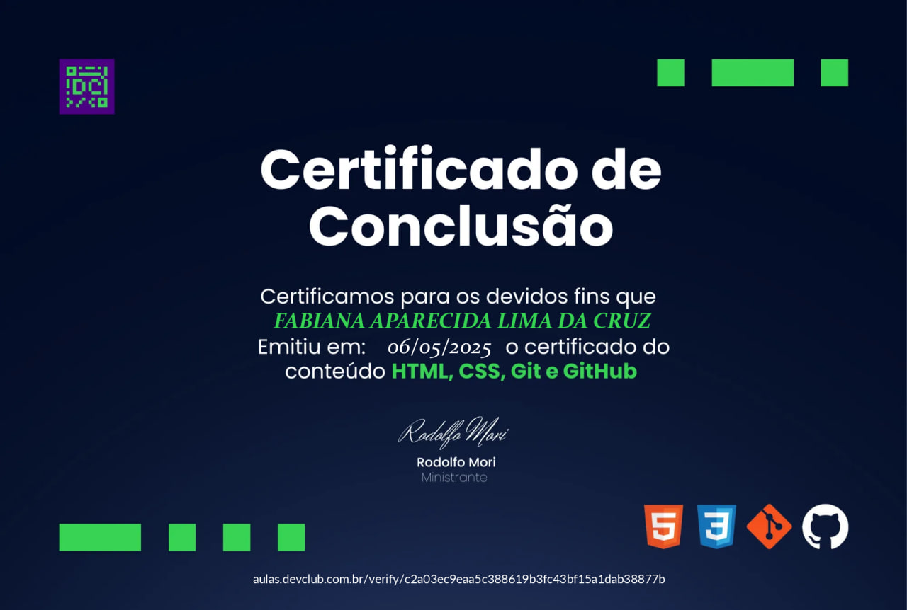 Certificado HTML CSS Git Github